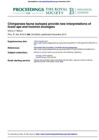 Chimpanzee fauna isotopes provide new interpretations of fossil ape and hominin ecologies