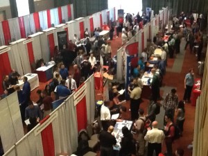 Students attend a Career Services sponsored career expo.