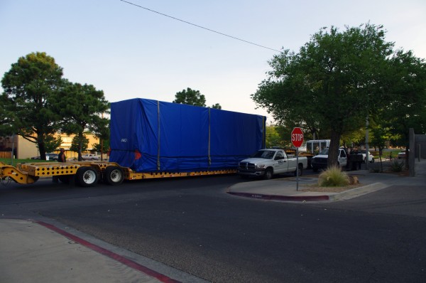 Delivery of gas turbine.  Photo by Larry Schuster