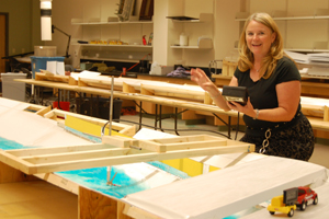 Civil Engineering Professor Julie Coonrod in the School of Engineering's Hydraulics Lab
