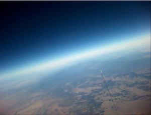 Curve of the earth from balloon camera  above central New Mexico