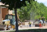 Outdoor construction projects underway