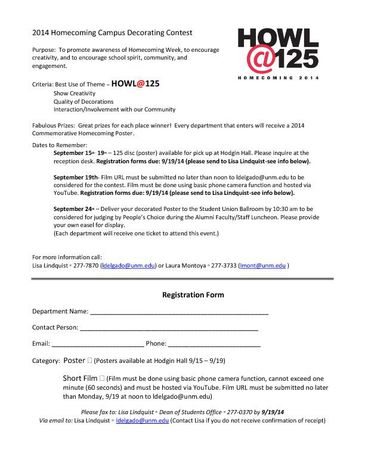 Campus Decorating Registration 2014