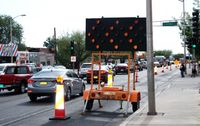 County Water Authority closing traffic lanes in front of UNM