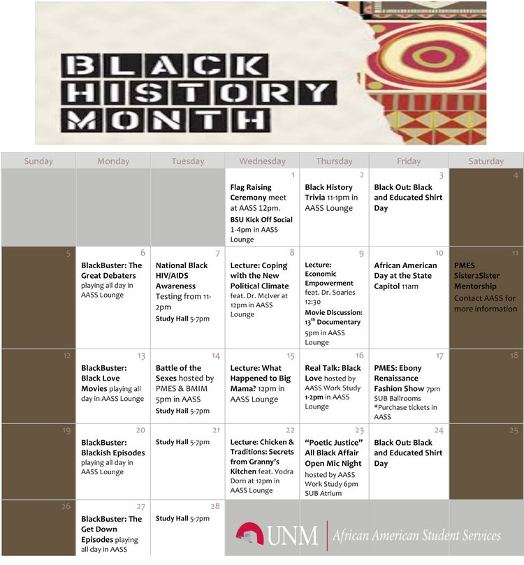 BHM Calendar