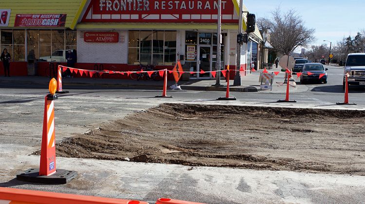 Area prepped for cement pads for an ART platform