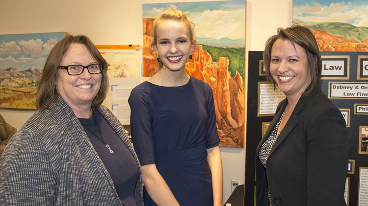 UNM-LA Executive Director Cynthia Rooney with Lauren Johnson and State Representative Stephanie Garcia Richard