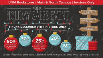 UNM Bookstores host Annual Holiday Sales event and Apple One Day Sale Dec. 6