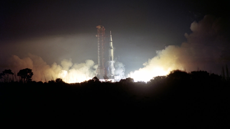 Launch - the huge, 363-feet tall 