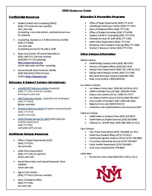 UNM Resource Guide