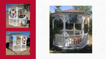 Backyard gazebo creates unlikely art gallery 