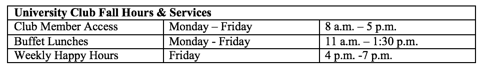 U Club Hours