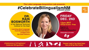 Lobo Language Acquisition Lab presents #CelebrateBilingualismNM Speaker Series featuring Dr. Rain Bosworth