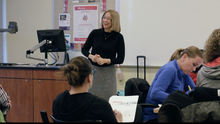 Copeland teaches class for ABA certificate. 
