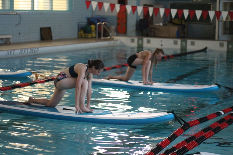Stand up paddleboard yoga