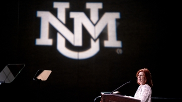 UNM President Garnett S. Stokes touts successes in 2024 State of the University address 