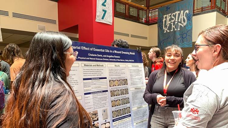 UNM-Gallup students Chalanie Davis, left, 