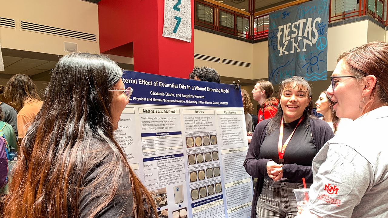 UNM-Gallup students Chalanie Davis, left, 