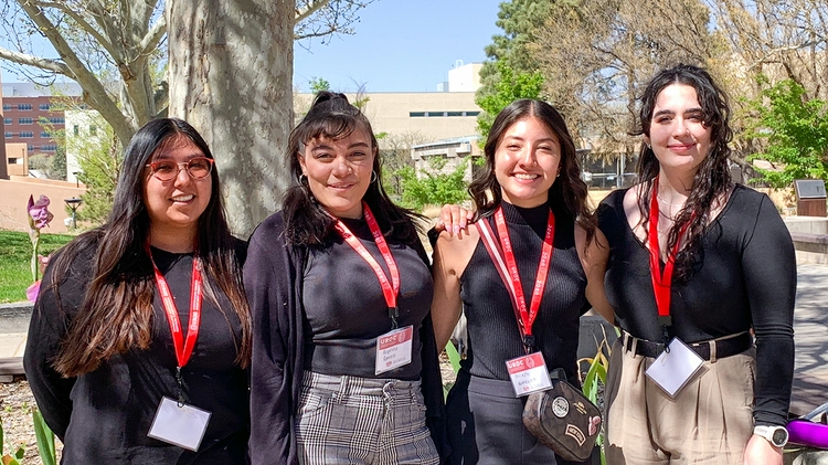 UNM-Gallup students Chalanie Davis, from left, 