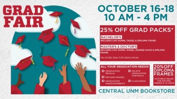 Fall 2024 Grad Fair Oct. 16-18 at the UNM Bookstore