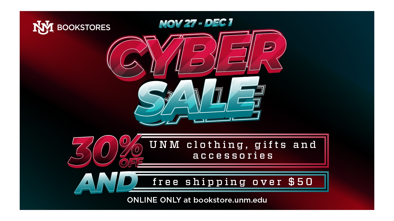 UNM Bookstores announce Cyber Sale featuring 30% off
