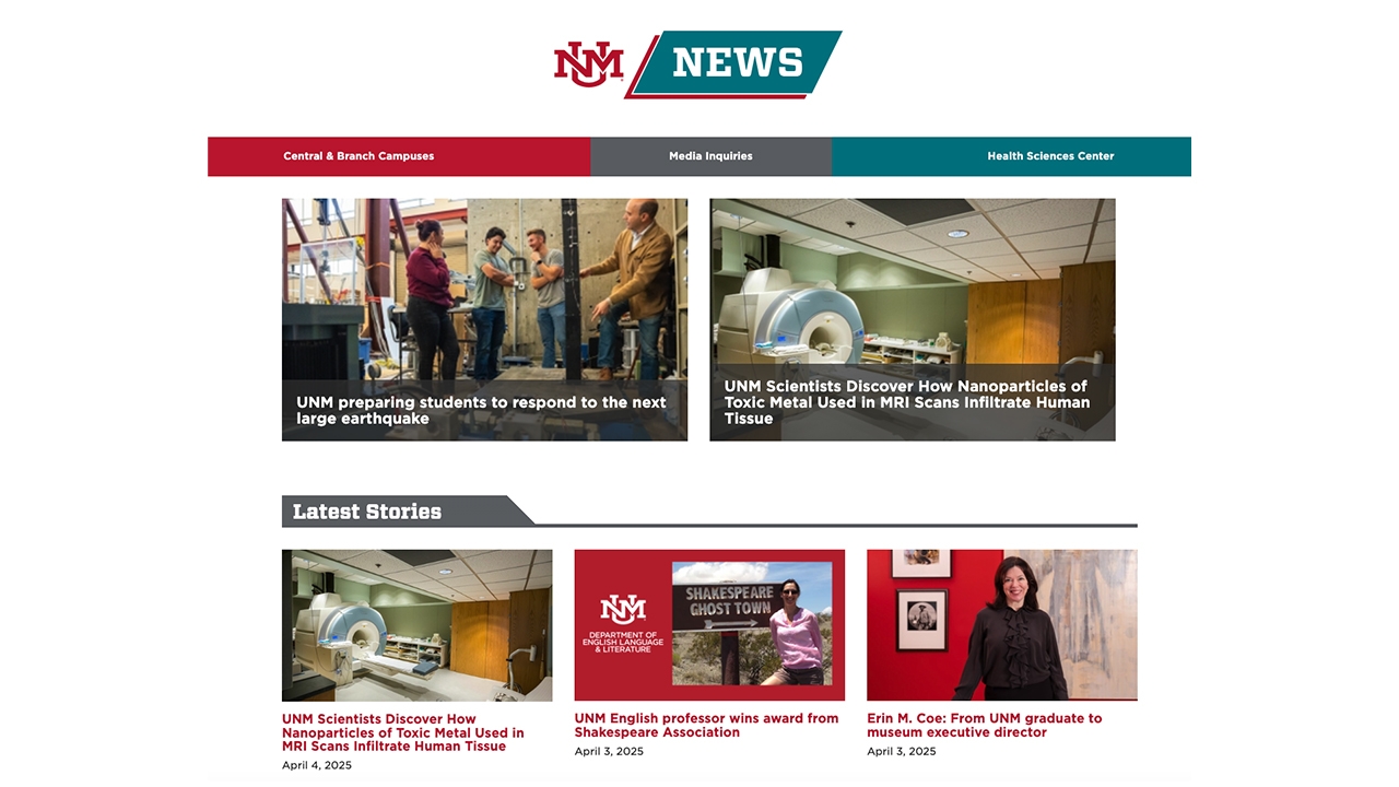 Newly-created website serves as a gateway to UNM news | UNM UCAM Newsroom