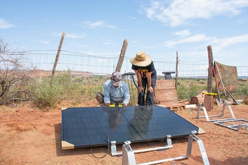 Students find the best placement on a solar panel.