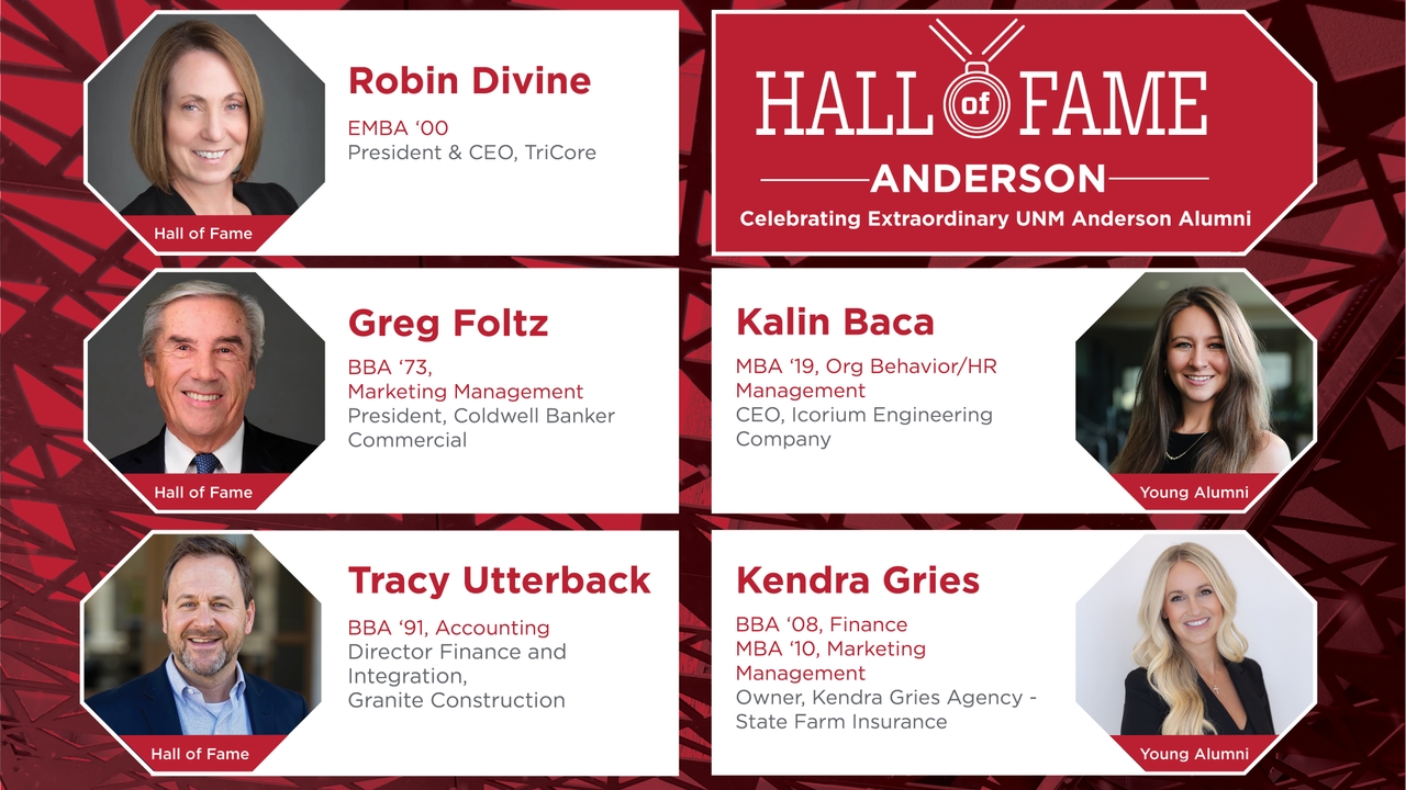 UNM Anderson School announces the 37th Hall of Fame Honorees