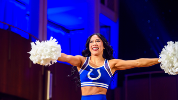 Malia Dumlao performs at the Colts cheer showcase. 