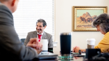 In his first meeting as new president, 