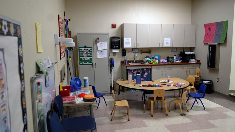 Wide shot of the classroom