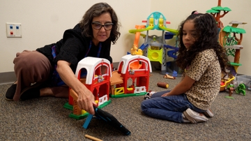 Playing with toys during the summer camp