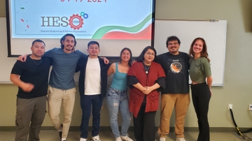 Elsa Castillo with students.