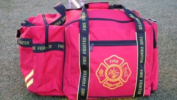 A firefighter's gear bag.