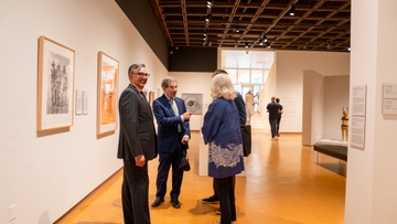 UNMAM opening reception tour with President Goldstein