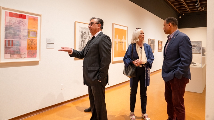 UNMAM opening reception tour with CFA Dean Smith