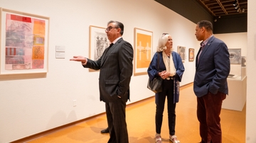 UNMAM opening reception tour with CFA Dean Smith