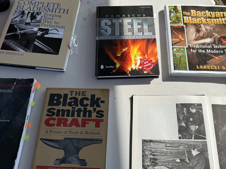 Blacksmith table books
