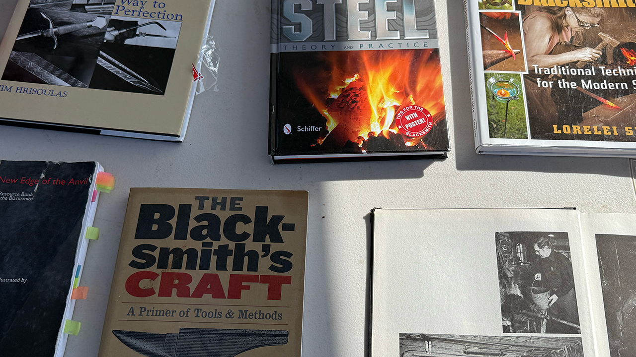 Blacksmith table books