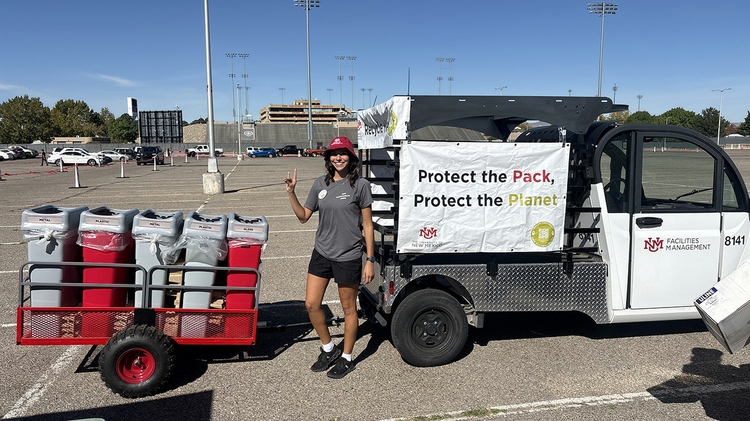 A student prepares UNM's