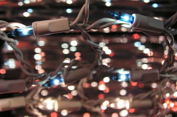 lit stacked christmas lights