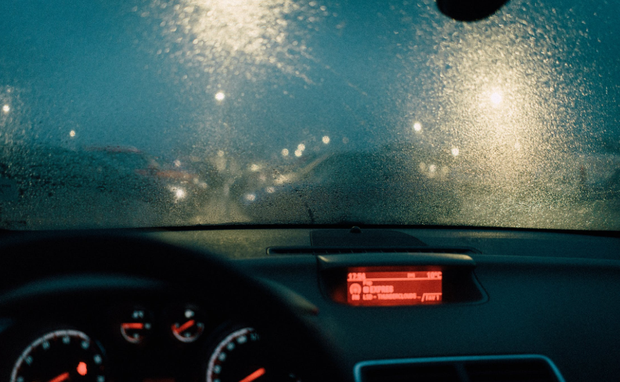 rain on windshield