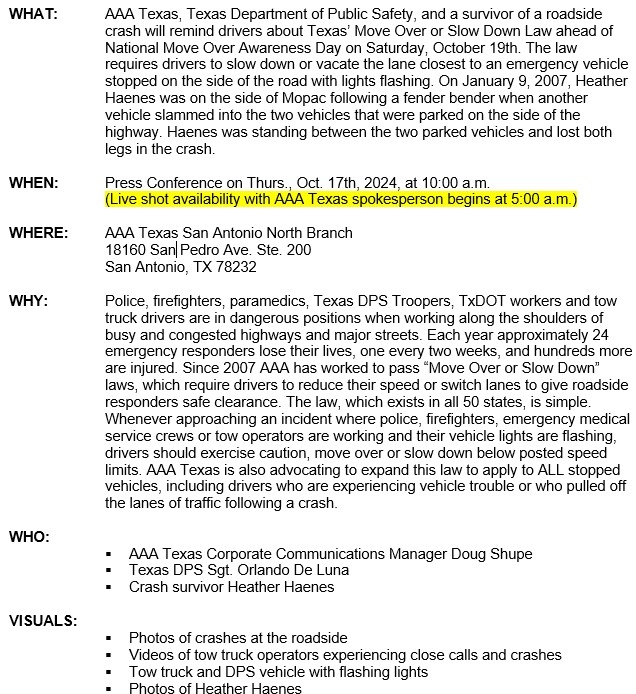 SDMO San Antonio Media Advisory 2024