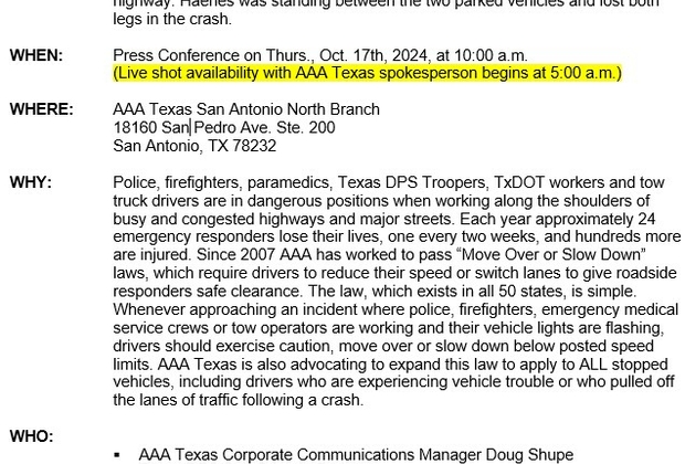 SDMO San Antonio Media Advisory 2024
