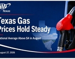 AAA Texas: State Gas Price Average Holds Steady as National Average Nears Record August