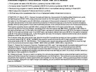 Full Press Release - Q3 FY2013