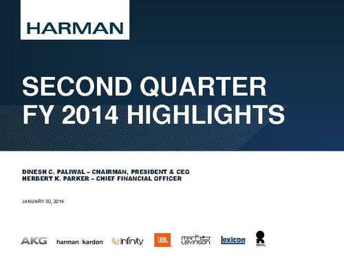 Second Quarter FY 2014 Highlights