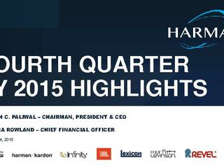 FOURTH QUARTER FY 2015 HIGHLIGHTS