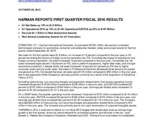 HARMAN Press Release 1Q2016 Press Release FINAL (2)