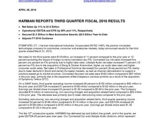HARMAN Press Release Q3'16 Final